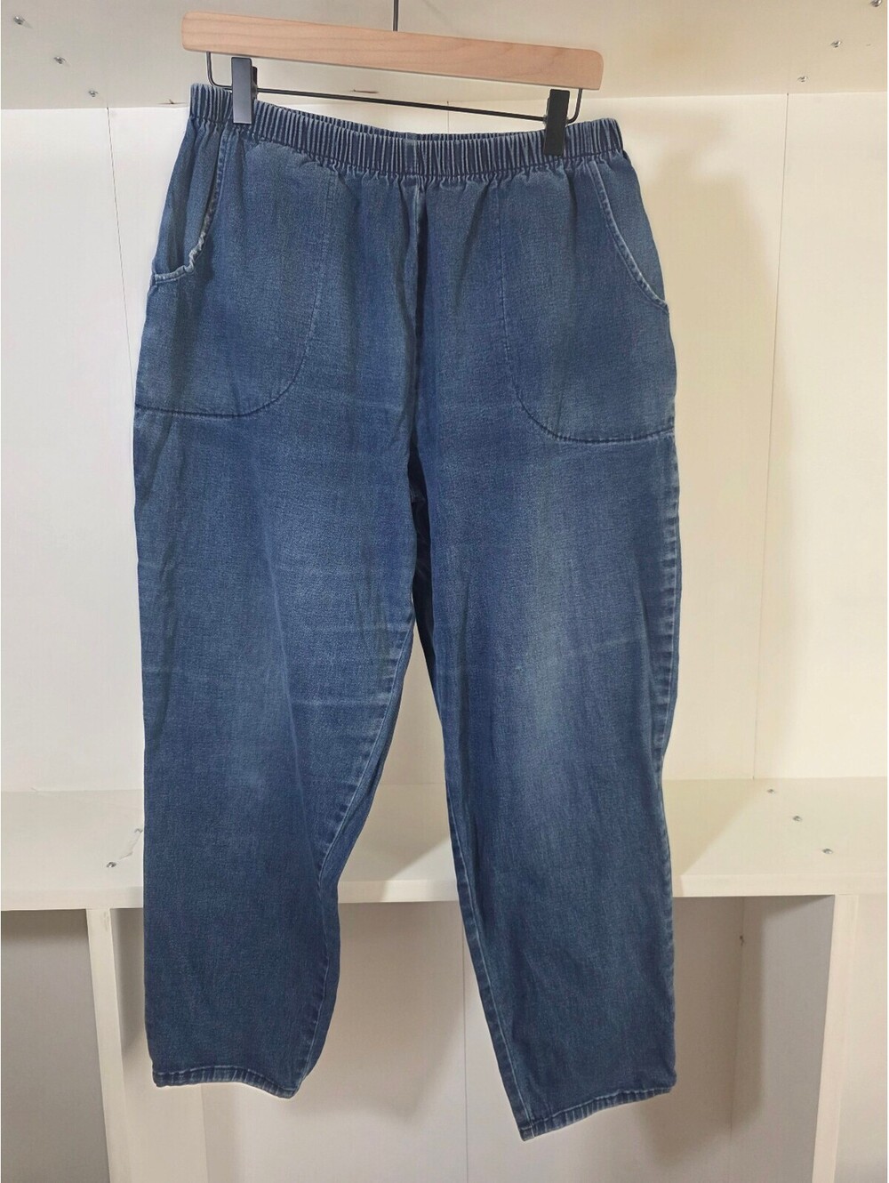 Mainstreet Blues Women's Elastic Waist Denim Pants Size 18W